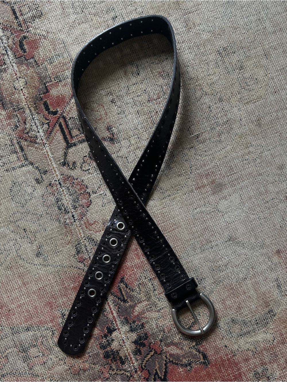 Vintage Y2K Dark Brown Leather Belt
